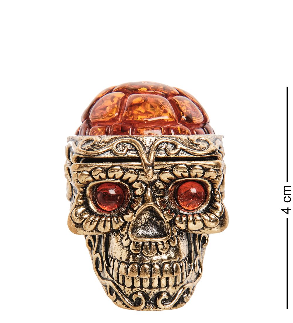 AM-3270 Шкатулка «Череп» (латунь, янтарь)