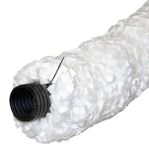 Дренажные трубы с наполнителем D200 для монтажа без щебня