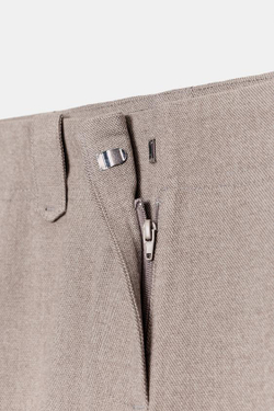 ZARA БРЮКИ ПРЯМОГО КРОЯ СО СРЕДНЕЙ ПОСАДКОЙ, ПЕСОЧНЫЙ МЕЛАНЖ