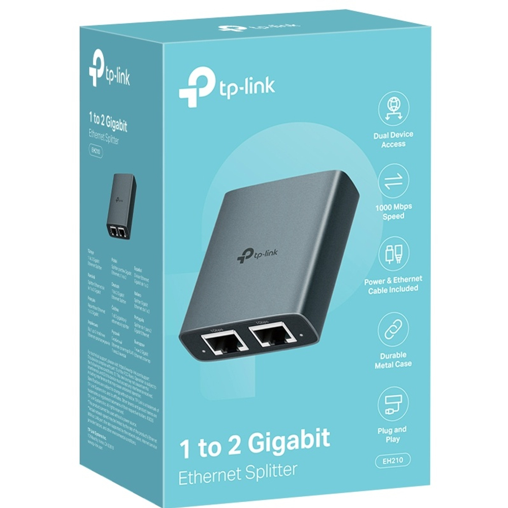 TP-Link EH210 Сетевой гигабитный разветвитель Ethernet с 1 на 2 порта