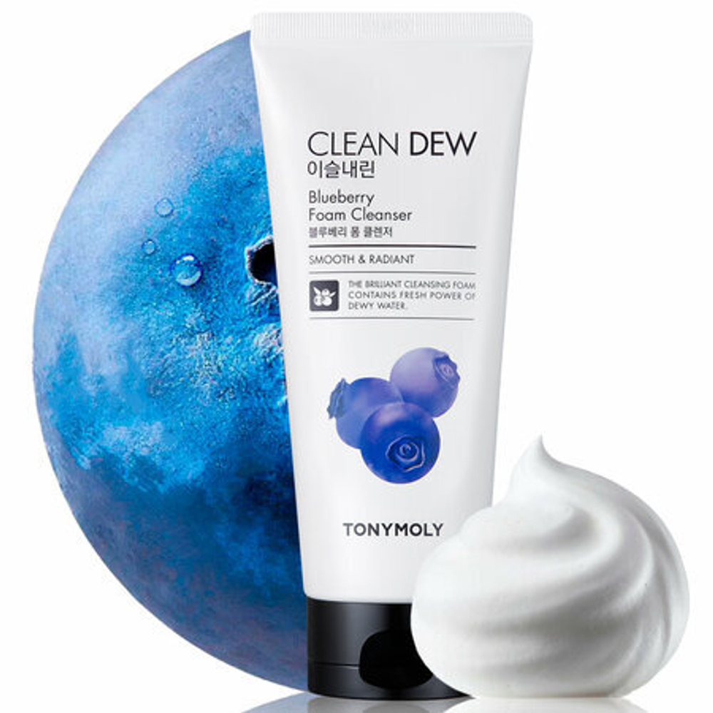 Пенка очищающая для умывания с экстрактом черники Clean Dew Blueberry Foam Cleanser TONY MOLY 180 мл.
