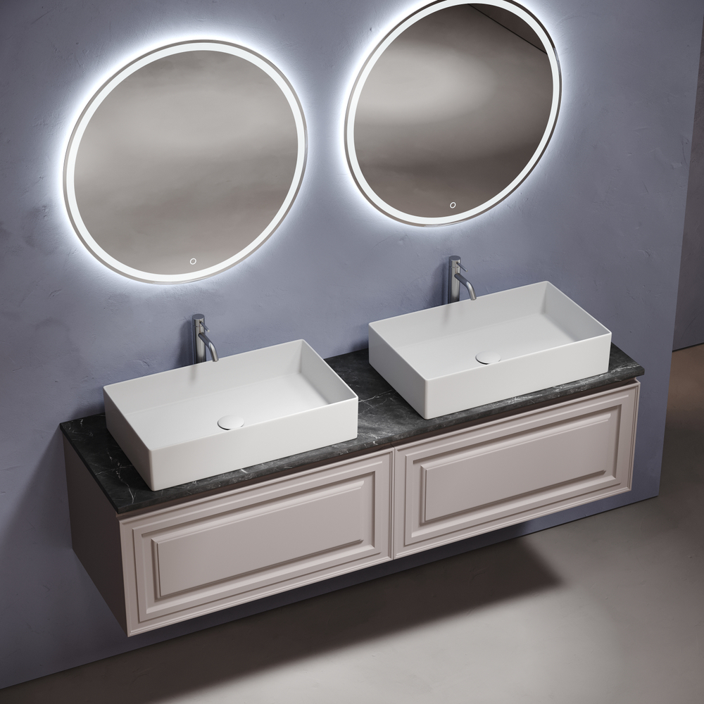 Sancos Столешница для ванной комнаты из керамогранита SANCOS Black Sky 1600х460 c отверстием под смеситель, арт.TT160A1X