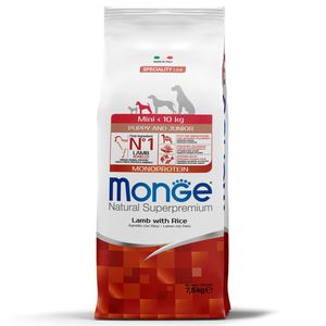 Уценка!Повр.упак/Сухой корм Monge Dog Speciality Line Monoprotein для щенков мелких пород, из ягненка с рисом
