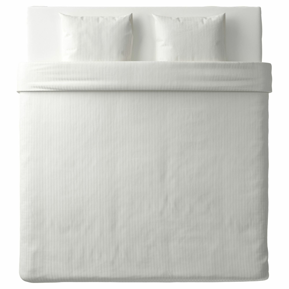 Комплект постельного белья IKEA NATTJASMIN (НАТТЭСМИН ), Двуспальный, Белый, 240х220, 50х80 см