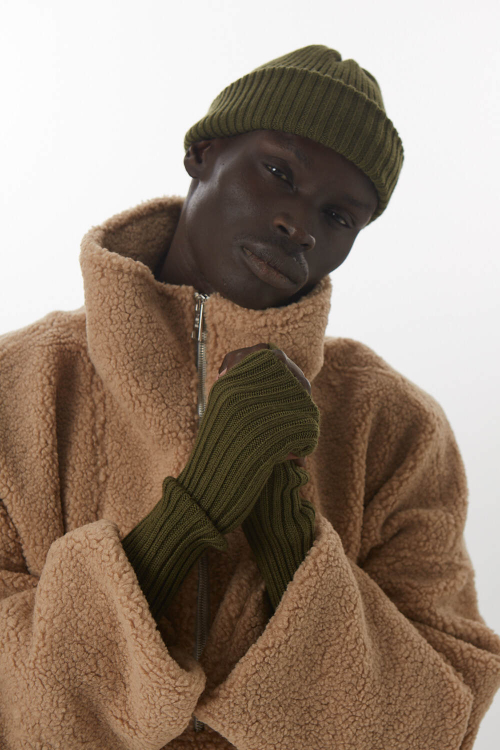 Анорак оверсайз из экомеха, серый