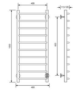 Полотенцесушитель электрический с/т Comfysan Scola EC-10 100/40, белый