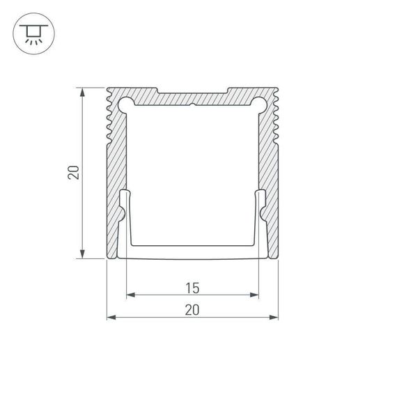 Профиль Arlight SL-SLIM20-H20-2000 ANOD 023722
