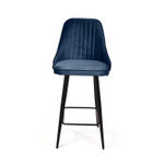 Стул полубарный Berg, бархат синий 29/ чёрный конус