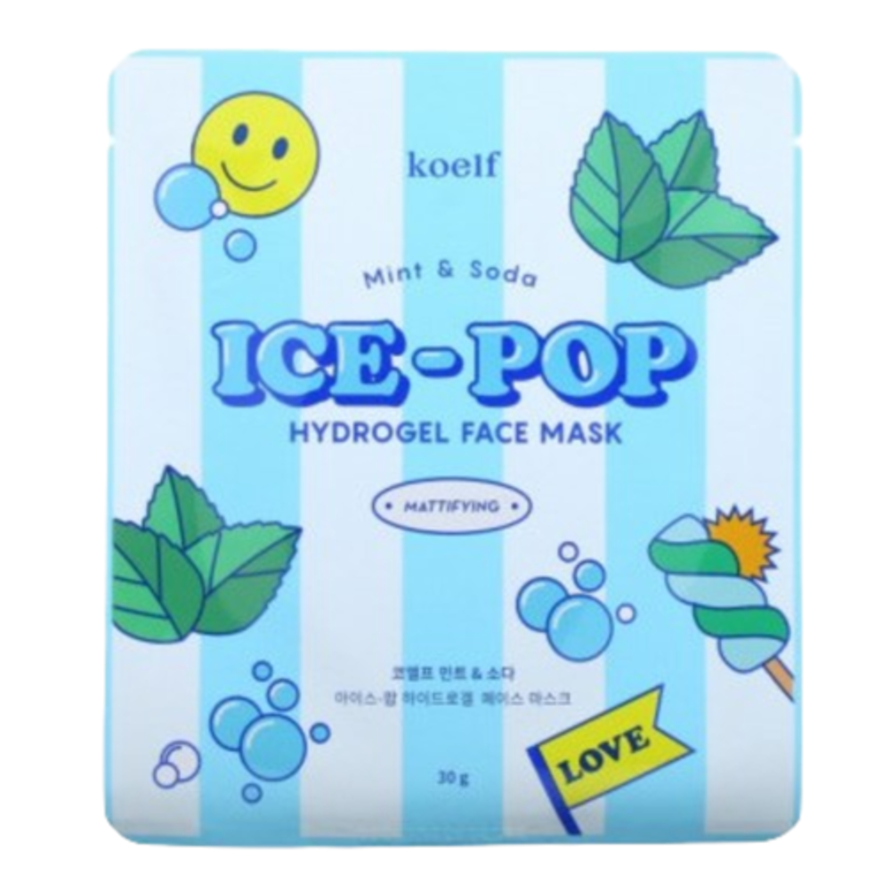 Освежающая гидрогелевая маска с мятой и содой  Koelf Ice-Pop Hydrogel Face Mask Mint &amp; Soda