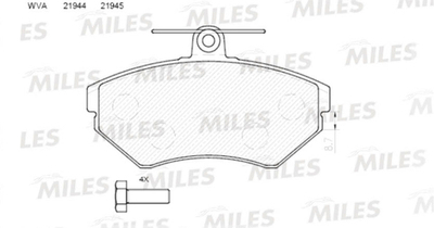 MILES - E100505-MLS - Brake Pad Set, disc brake