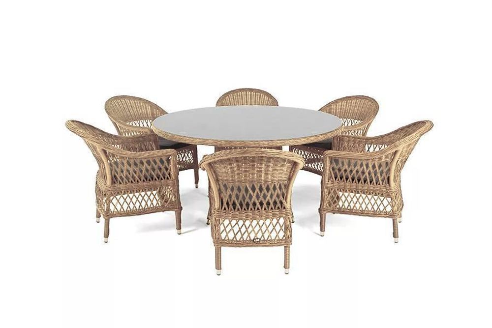 "Эспрессо-150 S" обеденная группа плетеная, цвет соломенный