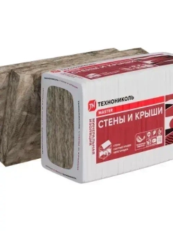 Утеплитель для стен и крыши 100 мм ТЕХНОНИКОЛЬ Master 34 PN СТЕНЫ И КРЫШИ (11 упаковок, 26.84 м2) минеральная вата на основе стекловолокна.