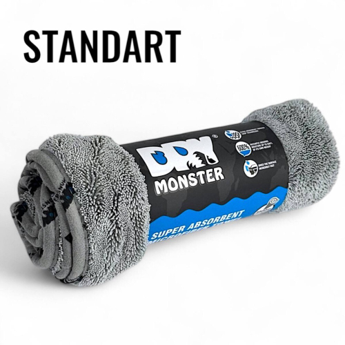 (Dry Monster) ПОЛОТЕНЦЕ 50*60 см "СТАНДАРТ", микрофибра для сушки авто, цвет СЕРЫЙ