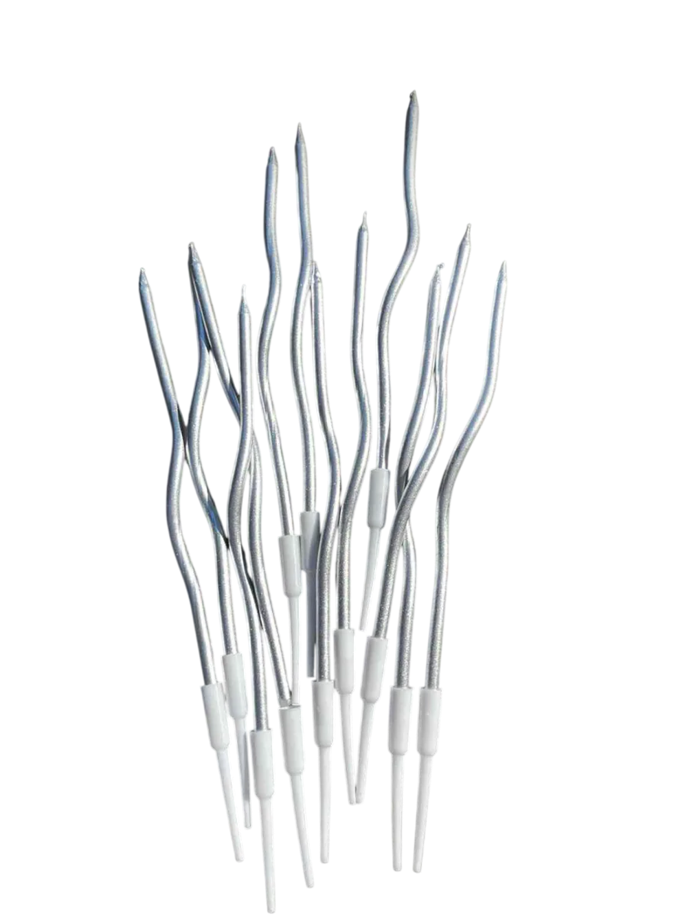 Свеча для торта Спираль Серебро, 12 шт. h15см