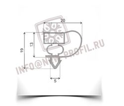 Чертеж уплотнительного профиля_004 (тип E1)  для холодильного оборудования.