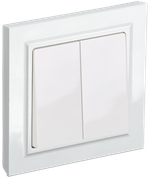 BRITE Выключатель 2-клавишный 10А в сборе ВСР10-2-0-БрБ белый IEK