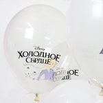 Воздушный Шар (12''/30 см) Холодное сердце, Белый (200)/Прозрачный (600), кристалл, 1 ст