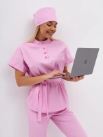 медицинская рубашка блузка для медиков розовая