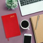 Ежедневник датированный 2025, А5, 138x213 мм, BRAUBERG "Iguana", под кожу, красный, 115780