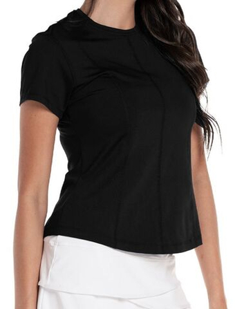 Женская теннисная футболка Lucky in Love Core Center Court Short Sleeve - черный