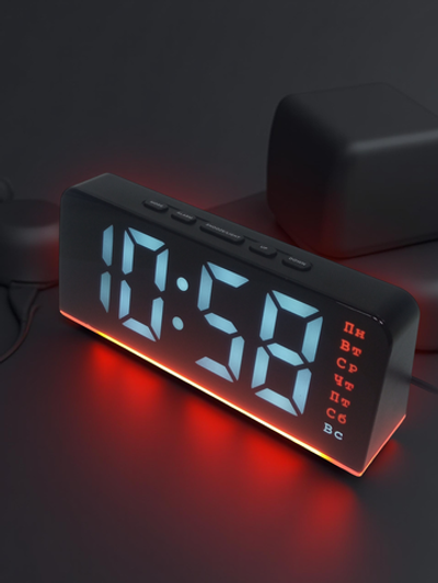 Часы-будильник настольные LED GH8033 White&Orange
