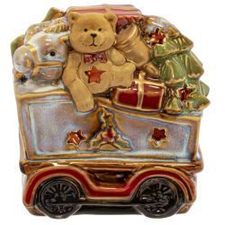 GAEM Набор из 2шт: Фигурка декор c подсветкой "Дед Мороз на поезде" (LR44x6), L26 W9 H15,5 см