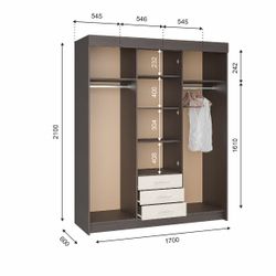 Шкаф-купе Фортуна (венге/дуб белфорд), Интерьер Центр, г.Пенза