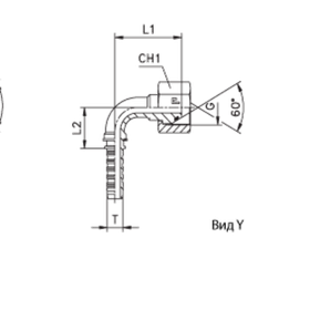 Фитинг DN 38 BSP (Г) 2 (90) (штифтованная гайка, o-ring)