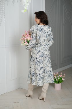 Платье с ассиметричным воланом из вискозы