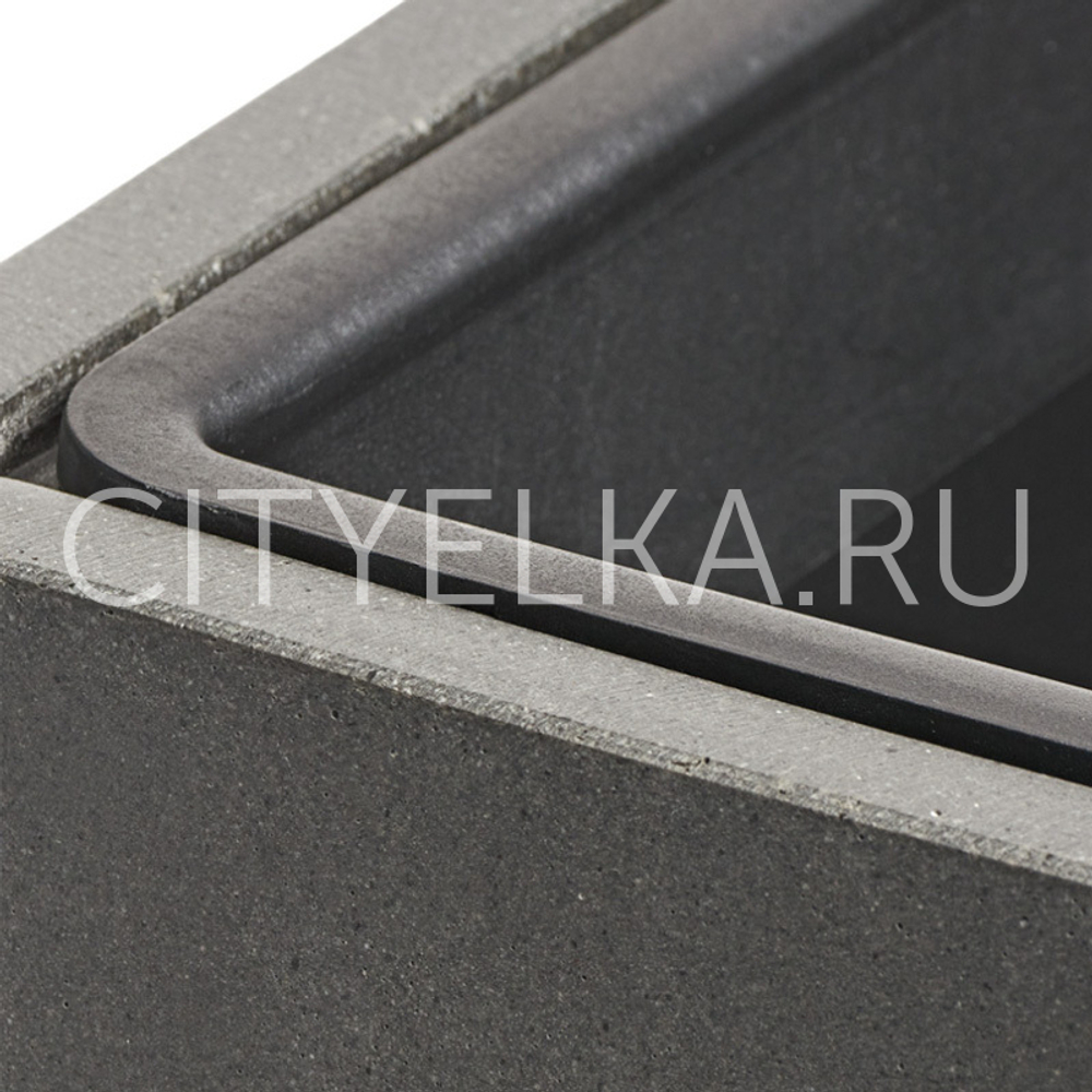 Кашпо TREEZ Effectory - Beton - Куб - Тёмно-серый бетон