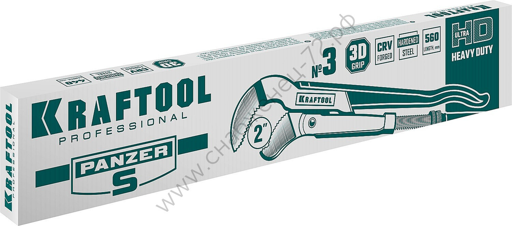 KRAFTOOL PANZER-S, №3, 2″, 560 мм, Трубный ключ с изогнутыми губками (2733-20)