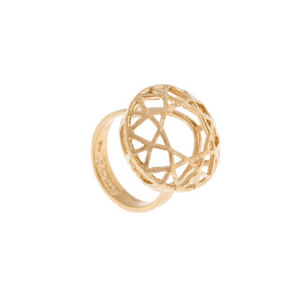"Моана"  кольцо в золотом покрытии из коллекции "Кристалл" от Jenavi