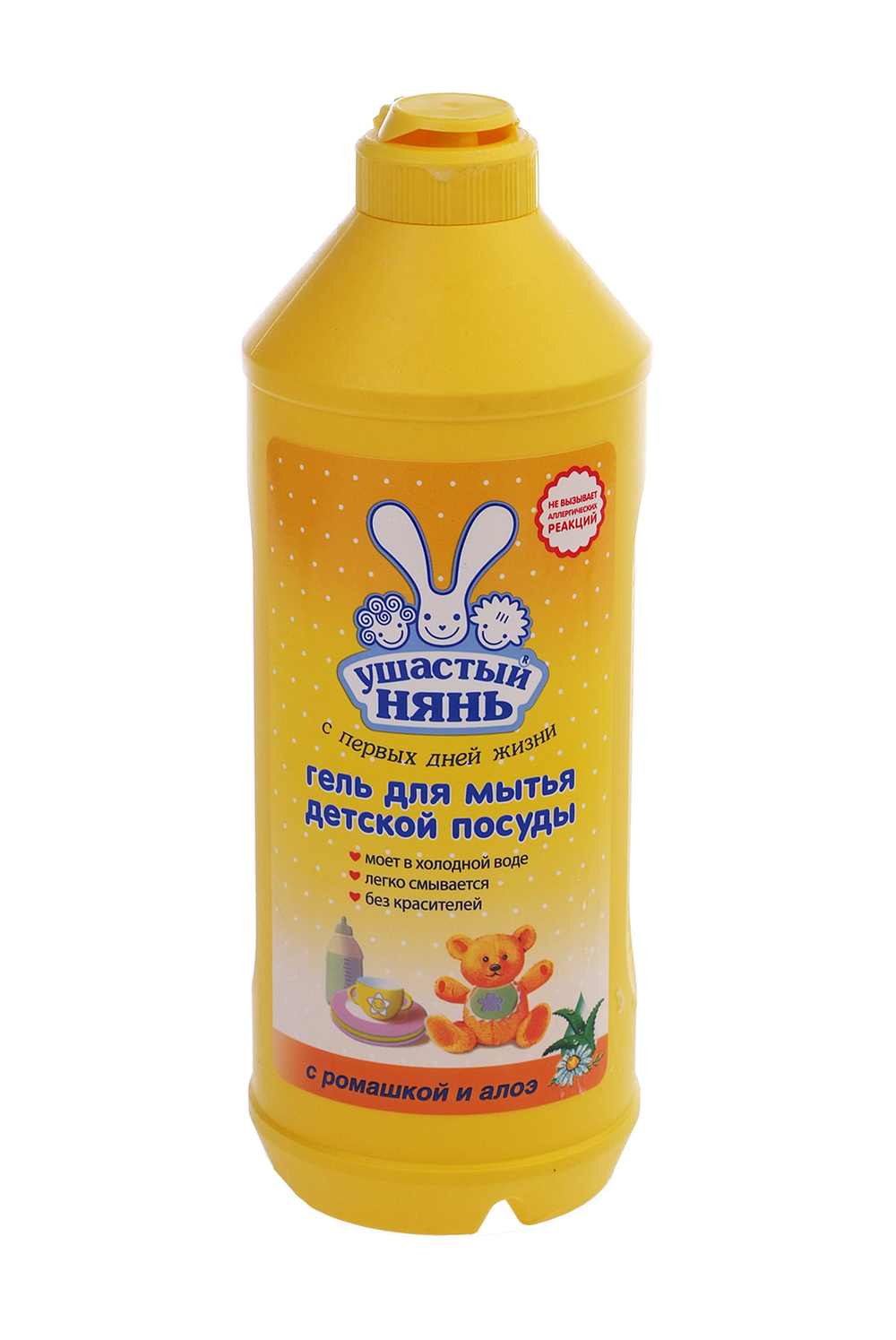 Моющее средство Ушастый нянь для мытья детской посуды Ромашка и алоэ 500мл гель флакон