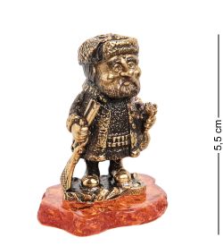 Народные промыслы AM-2211 Фигурка «Дед Мазай» (латунь, янтарь)