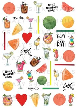 Слайдер-дизайн Crazy Shine Nails mini: Коктейли