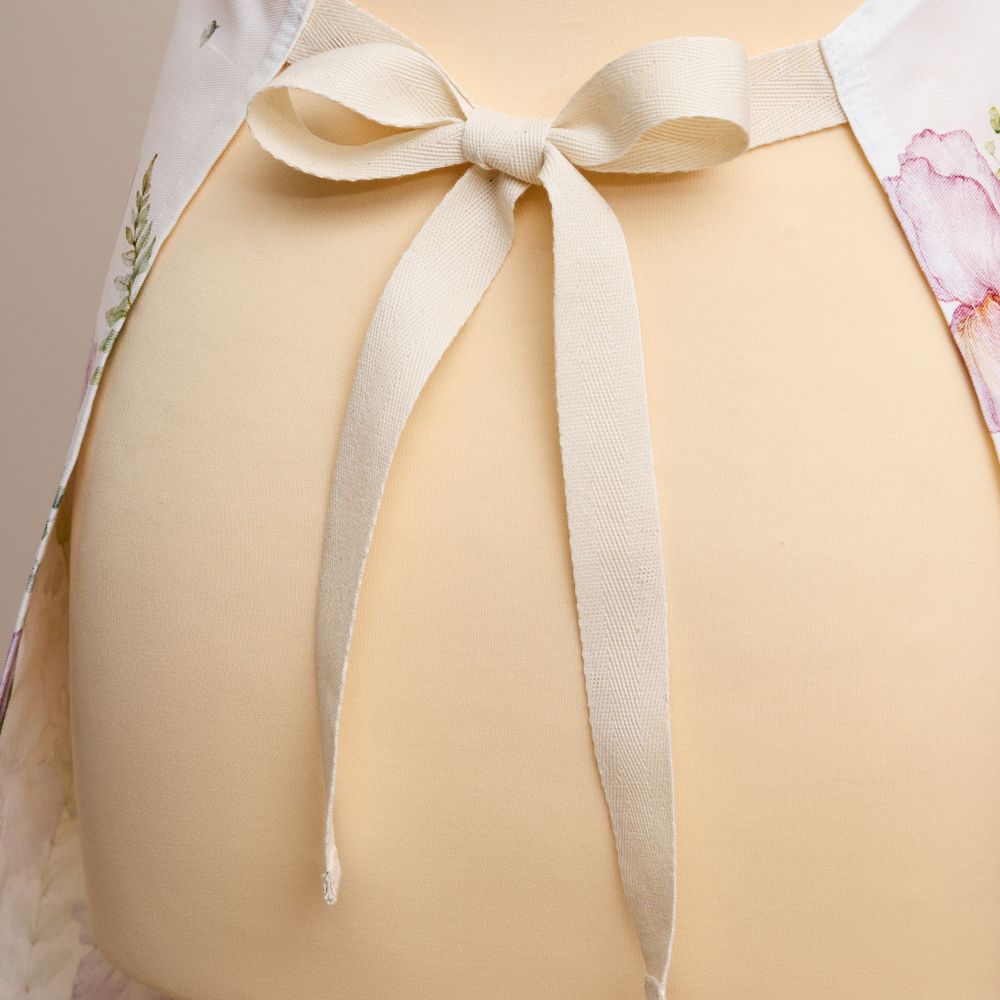 ФАРТУК "ИРИСЫ",100% ХЛОПОК,БЕЛЫЙ,ТВИЛ,ПРОПИТКА