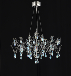 Подвесная люстра светодиодная с пультом и хрустальными подвесками K9 MyFar Ileria MR2651-57P-50СD