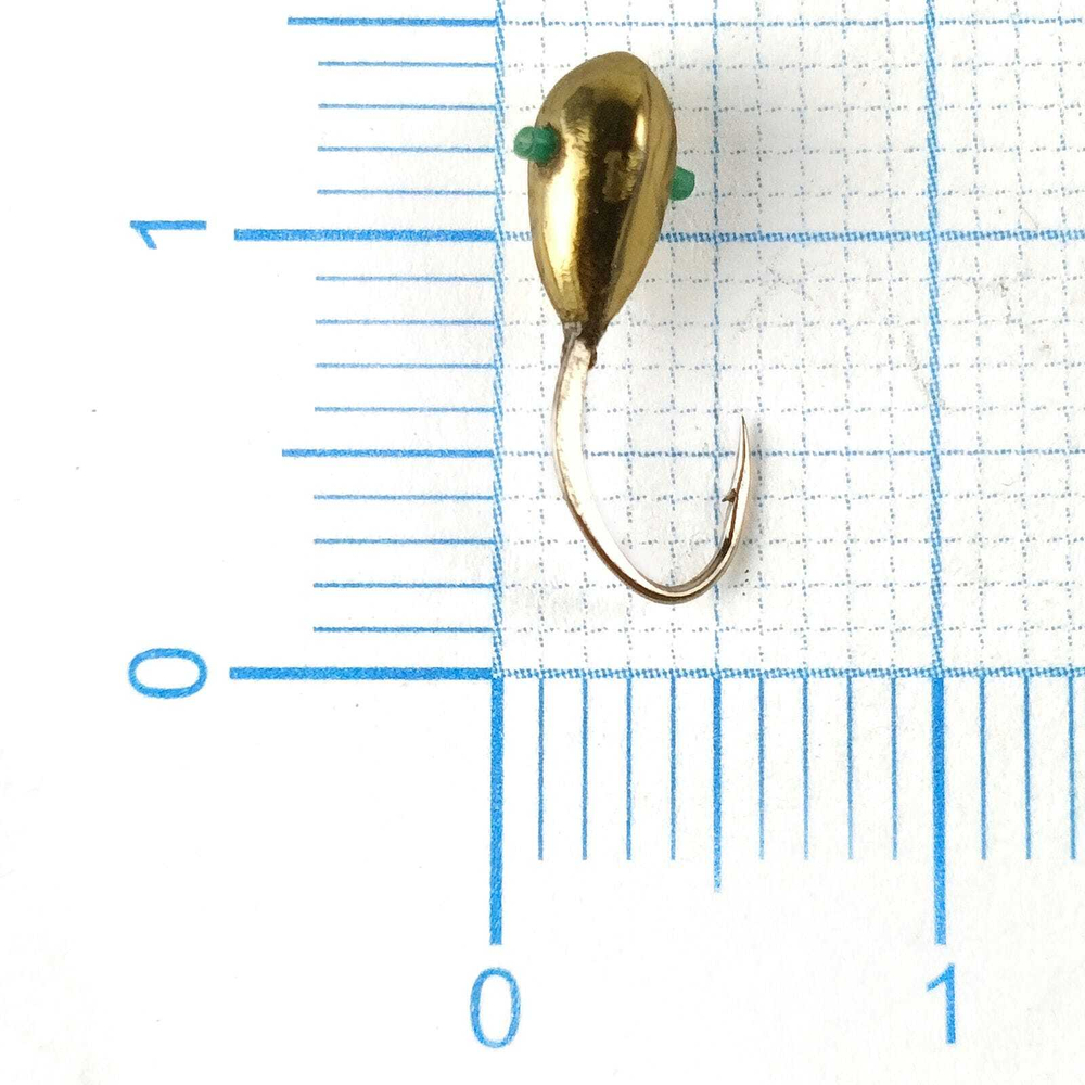 Мормышка Forest River "Капелька" с кембриком и двойной коронкой (0.5гр), Золото