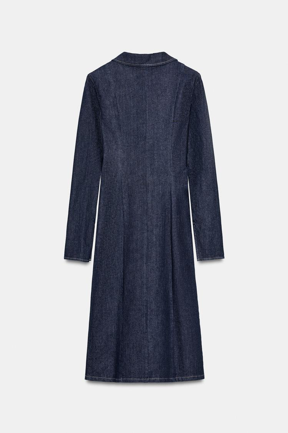 ZARA ДЖИНСОВОЕ ПЛАТЬЕ TRF НА МОЛНИИ, ТЕМНЫЙ ИНДИГО