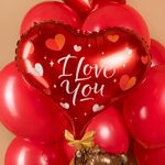 Шар (33''/84 см) Фигура, Мишка с сердцем, 1 шт.