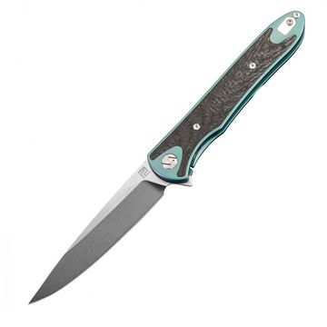 Складной нож Artisan Cutlery 1707G-GN Shark c клинком из стали CPM-S35VN, рукоять титан / карбон