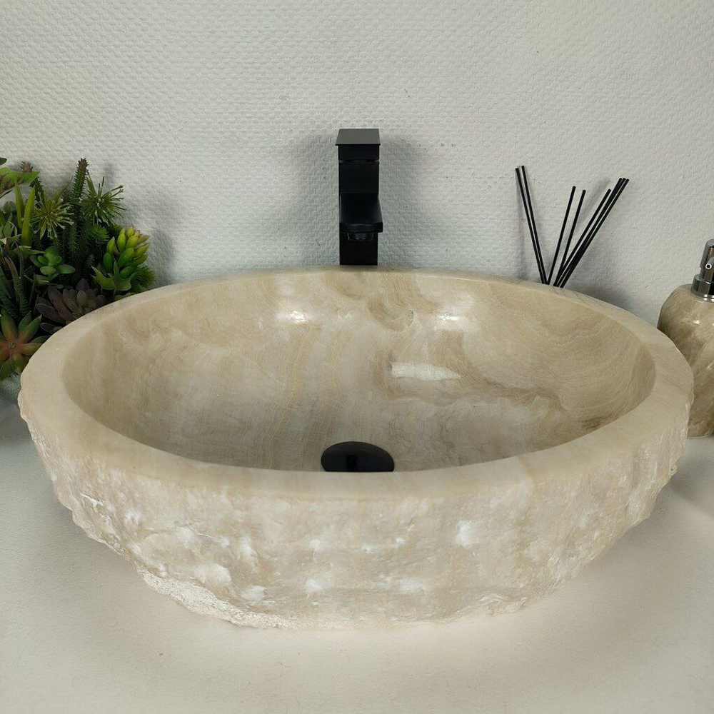 Каменная раковина из оникса Erozy White EO-04308 (53*42*16) 0213 из натурального камня