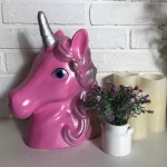 Копилка из гипса «Единорог» 32см розовый