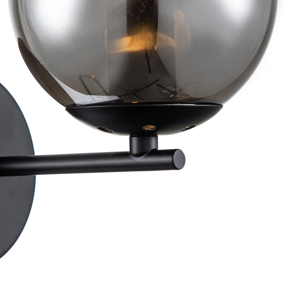 Настенный светильник 1x40Вт E14, металл/стекло, черный