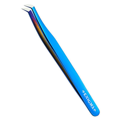 Пинцет Volume Enigma (Blue metallic, синий) с ручной заточкой extra-sharp
