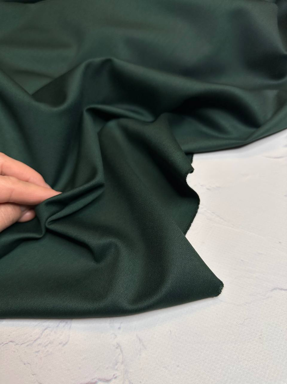 Костюмно-плательная смесовая однотонная поливискоза (64%полиэстер/33%вискоза/3%эластан, Зеленый Диор, 152, 285 гр/м2)