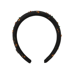 Черный ободок с цветами