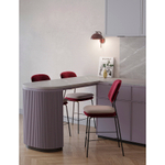 Стул полубарный pea, велюр, бордовый/бежевый