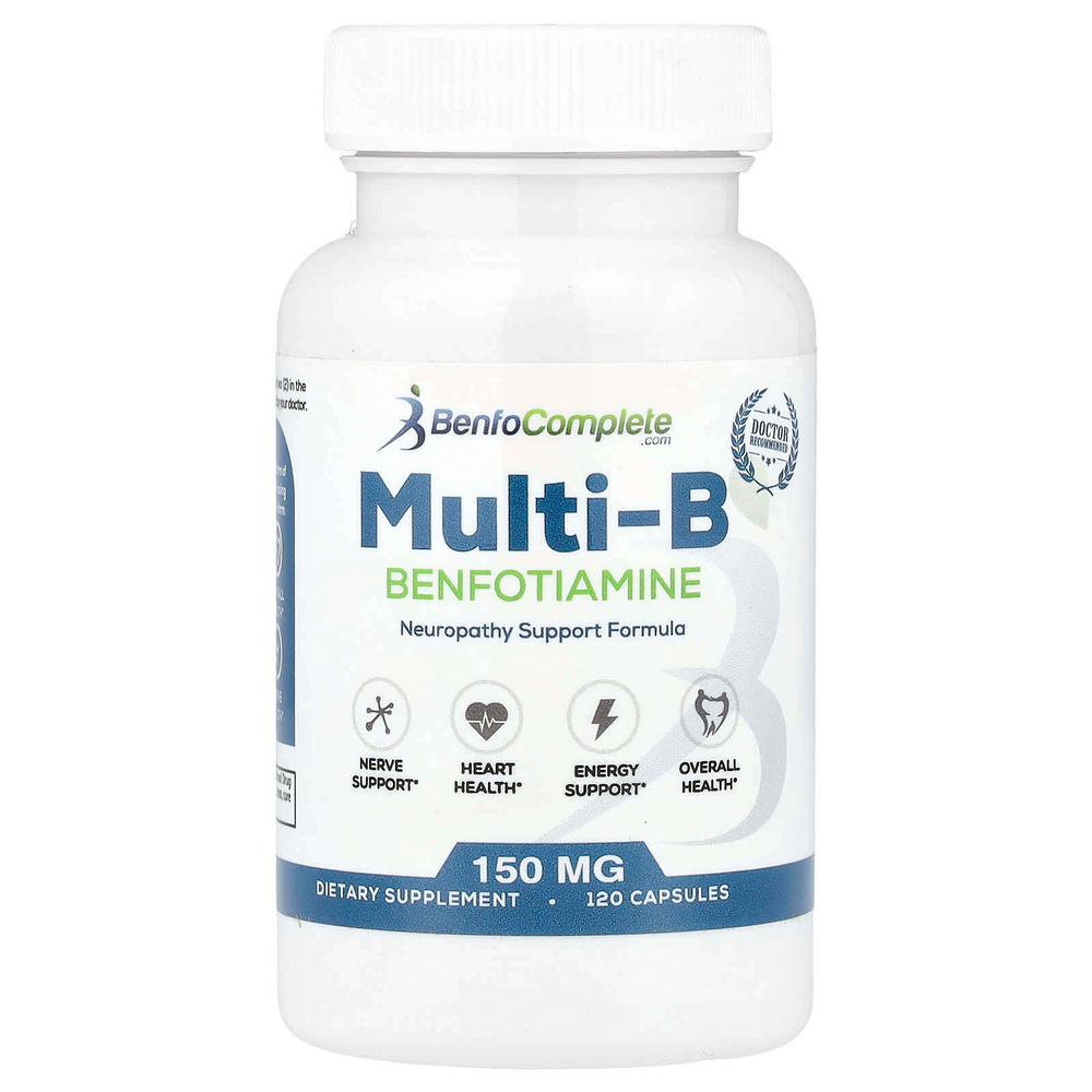 Benfotiamine Inc., Multi-B, добавка с бенфотиамином для поддержки при заболеваниях нервной системы, 150 мг, 120 капсул