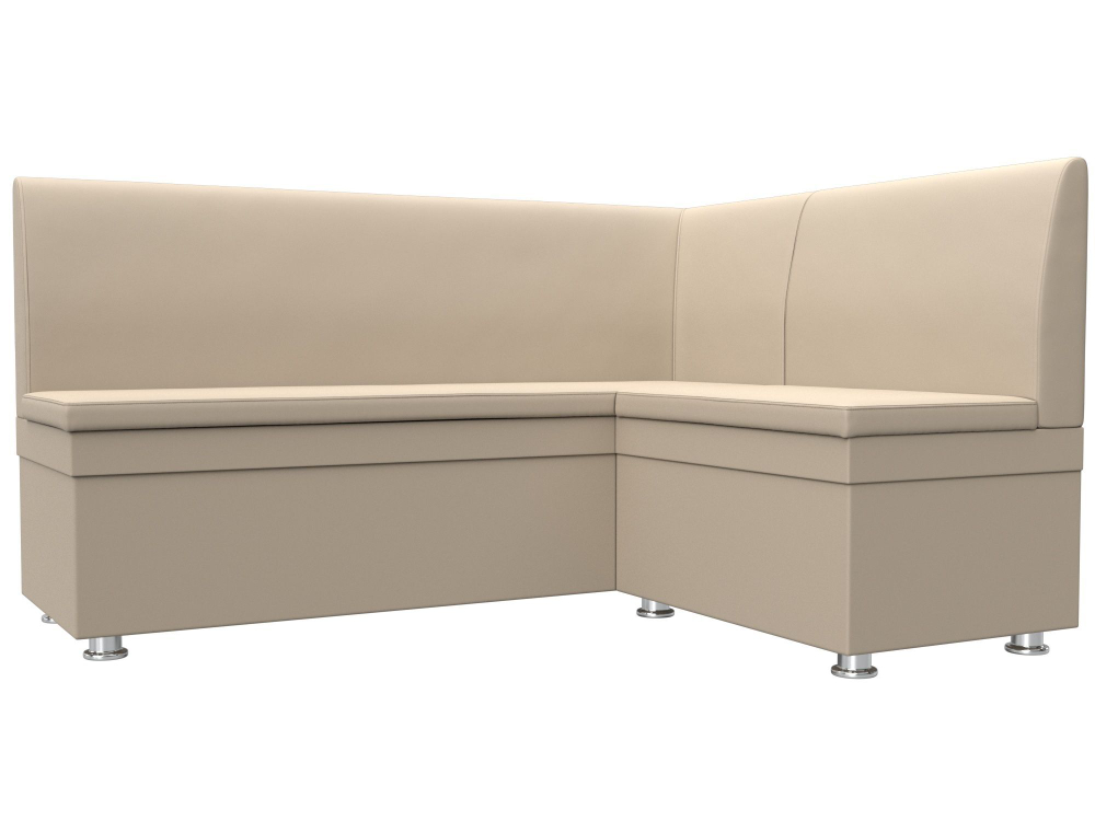 Диван кухонный угловой Уют правый угол, Бежевый, Экокожа, 28383